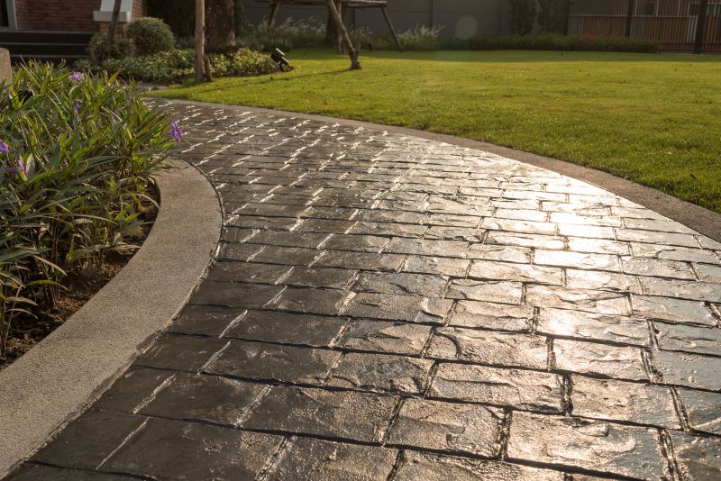 Stamped concrete walkway