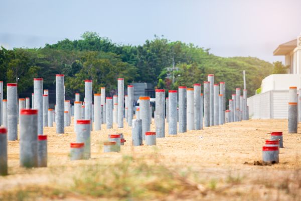 Concrete Pile Installation in Frankfort